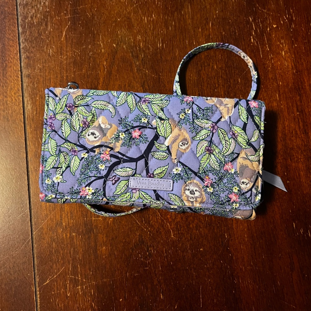 Vera Bradley RFID Wallet Crossbody sloth
